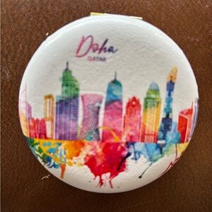 Colorful Doha Skyline Compact Mirror